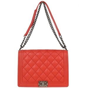 Chanel Calfskin Boy Flap Bag Red